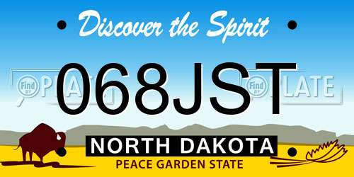 068JST North Dakota License Plate