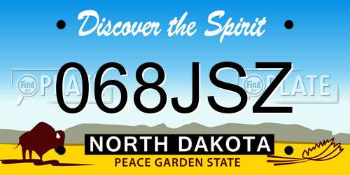 068JSZ North Dakota License Plate