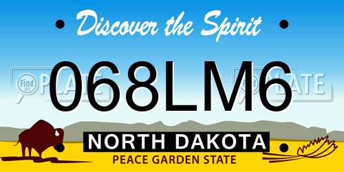 068LM6 North Dakota License Plate