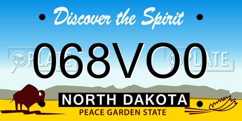 068VO0 North Dakota License Plate