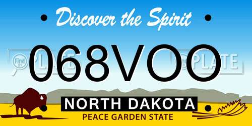 068VOO North Dakota License Plate