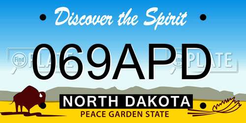 069APD North Dakota License Plate