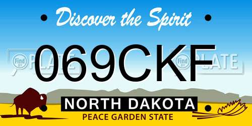 069CKF North Dakota License Plate