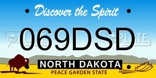 069DSD North Dakota License Plate