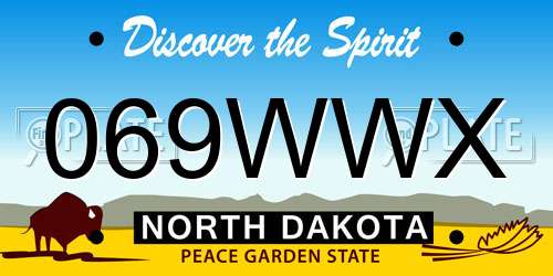 069WWX North Dakota License Plate