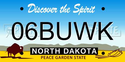 06BUWK North Dakota License Plate