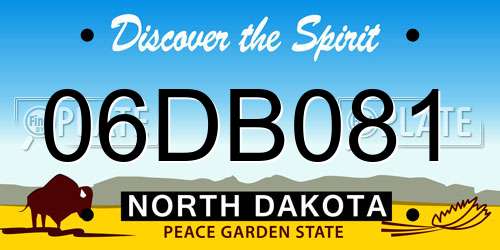 06DB081 North Dakota License Plate