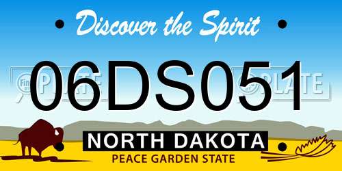 06DS051 North Dakota License Plate
