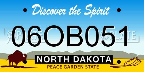 06OB051 North Dakota License Plate