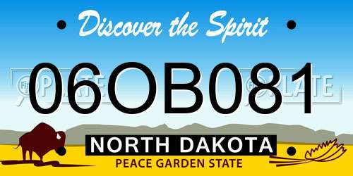 06OB081 North Dakota License Plate