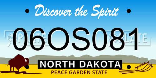 06OS081 North Dakota License Plate