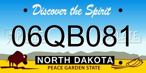 06QB081 North Dakota License Plate