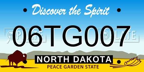 06TG007 North Dakota License Plate