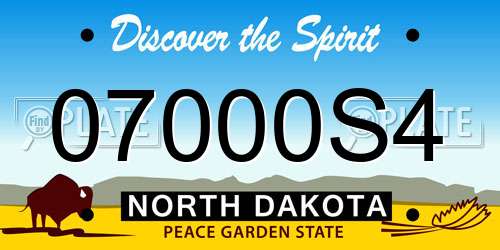 07000S4 North Dakota License Plate