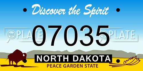 07035 North Dakota License Plate