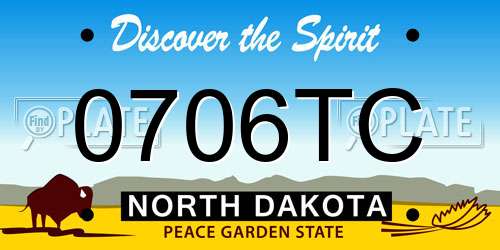 0706TC North Dakota License Plate