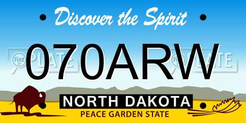 070ARW North Dakota License Plate