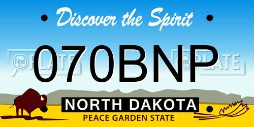 070BNP North Dakota License Plate