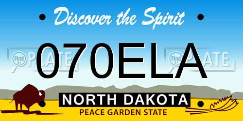 070ELA North Dakota License Plate