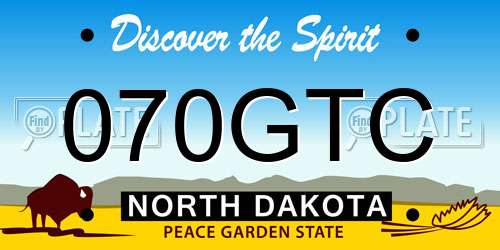 070GTC North Dakota License Plate