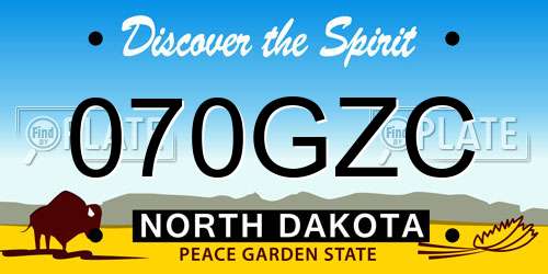 070GZC North Dakota License Plate