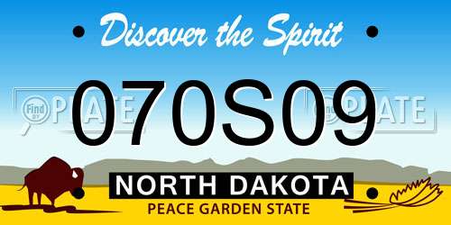 070S09 North Dakota License Plate