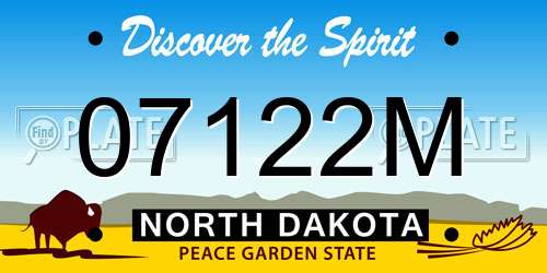 07122M North Dakota License Plate