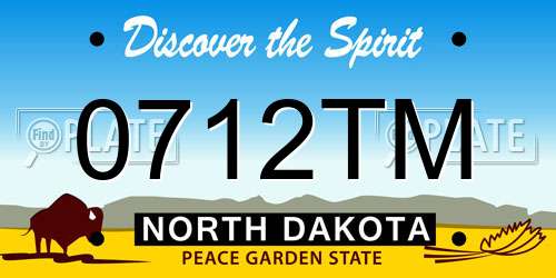 0712TM North Dakota License Plate