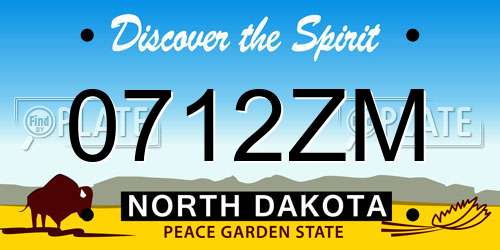 0712ZM North Dakota License Plate