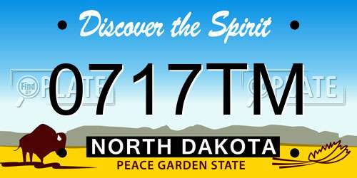 0717TM North Dakota License Plate