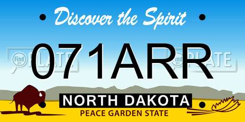 071ARR North Dakota License Plate