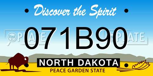 071B90 North Dakota License Plate