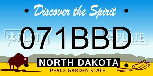 071BBD North Dakota License Plate