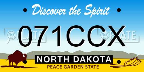 071CCX North Dakota License Plate