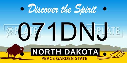 071DNJ North Dakota License Plate