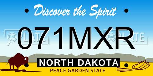 071MXR North Dakota License Plate