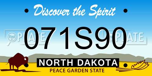 071S90 North Dakota License Plate