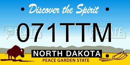 071TTM North Dakota License Plate