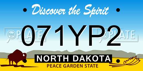 071YP2 North Dakota License Plate
