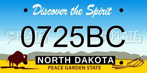 0725BC North Dakota License Plate