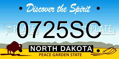 0725SC North Dakota License Plate