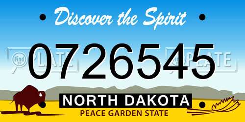 0726545 North Dakota License Plate