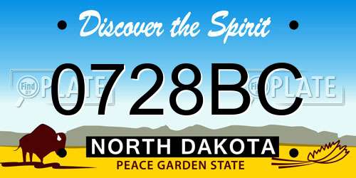 0728BC North Dakota License Plate