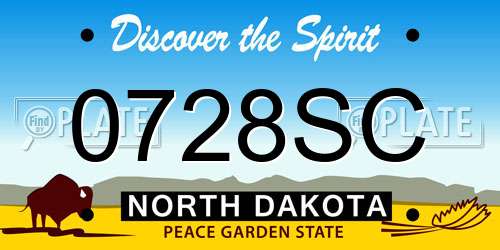 0728SC North Dakota License Plate