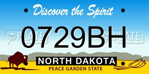 0729BH North Dakota License Plate