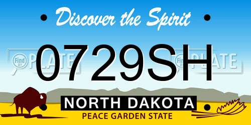 0729SH North Dakota License Plate