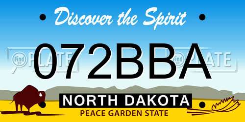 072BBA North Dakota License Plate