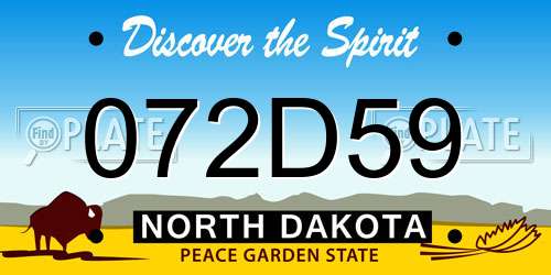072D59 North Dakota License Plate