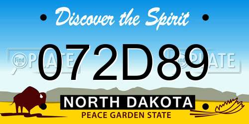 072D89 North Dakota License Plate