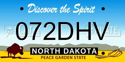 072DHV North Dakota License Plate